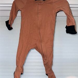 Cloud Island Newborn Sleeper - Terracotta color with black trim - 100% cotton